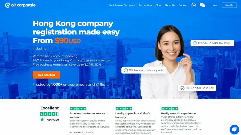 Air Corporate's Homepage