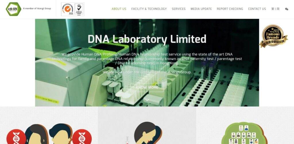 DNA Lab Limited Homepage