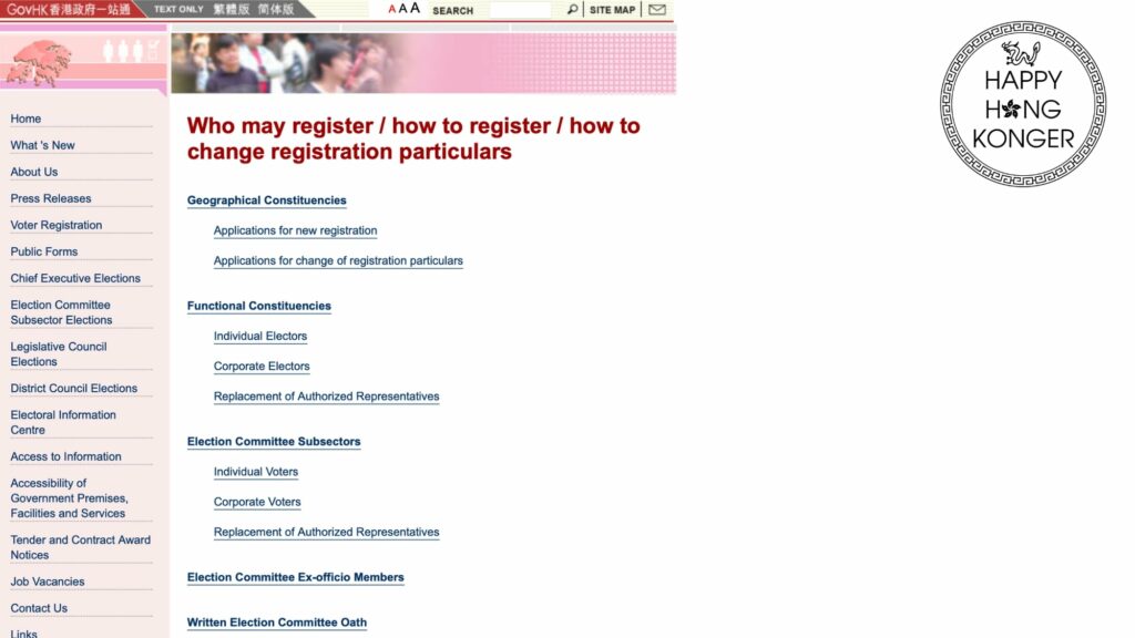 Go to the Registration and Electoral Office Website's Homepage