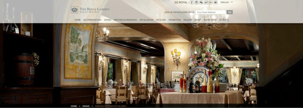 Sabatini Ristorante Italiano Homepage