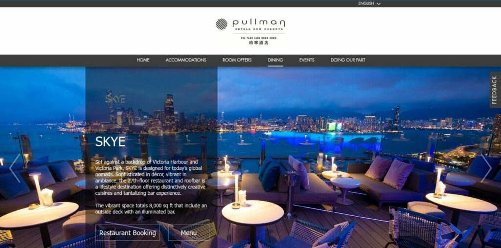 SKYE Roofbar and Dining Homepage