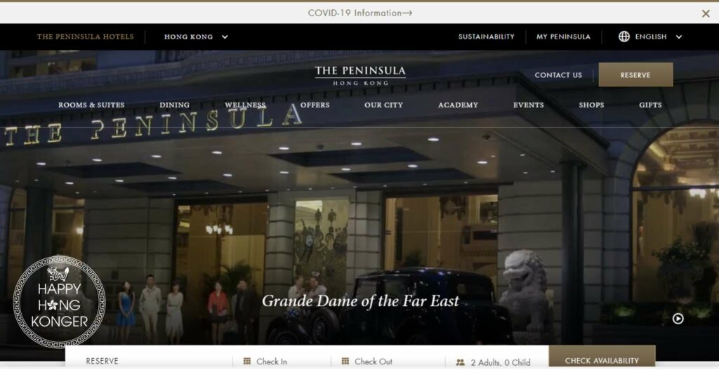 The Peninsula Hong Kong Homepage