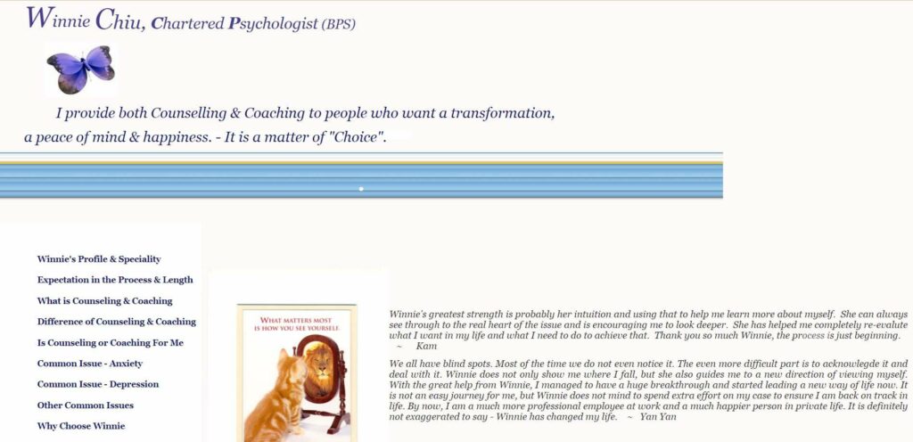 Winnie Chiu Psychological Counselling & Psychotherapy Homepage