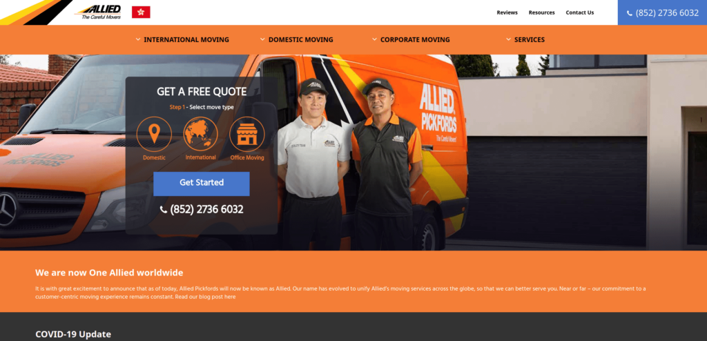 Allied Moving Services Hong Kong Homepage