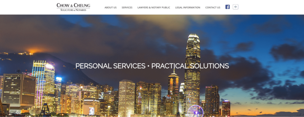 Chow and Cheung Solicitors and Notaries Homepage