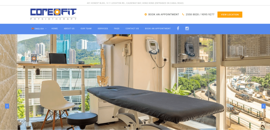 CoreOFit Physiotherapy Homepage