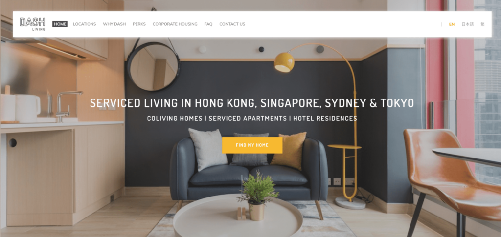 Dash Coliving Homepage