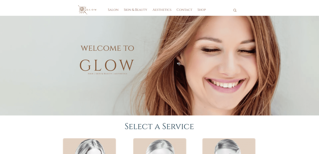 Glow Spa & Salon Homepage