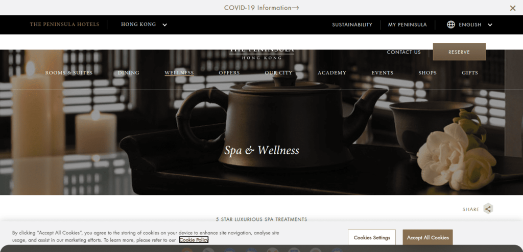 The Peninsula Spa Homepage