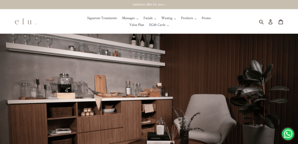 Elu. Spa Homepage