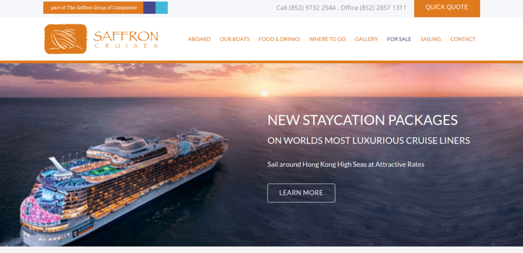 Saffron Cruises Homepage