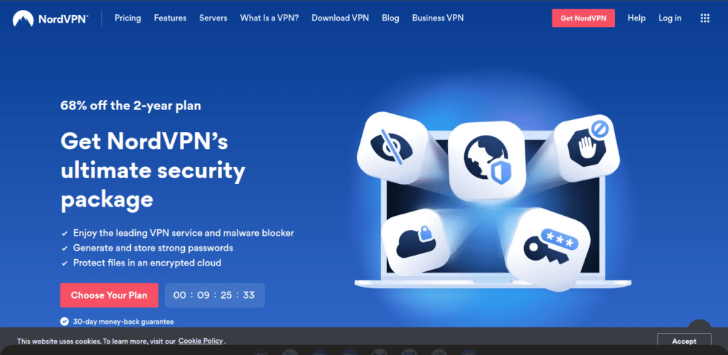 Nord VPN Homepage