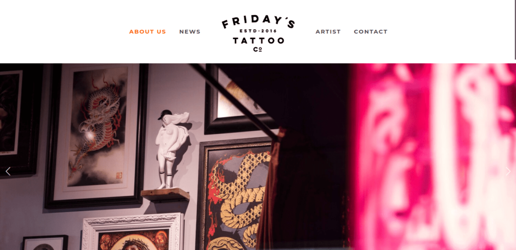 Fridays Tattoo Homepage