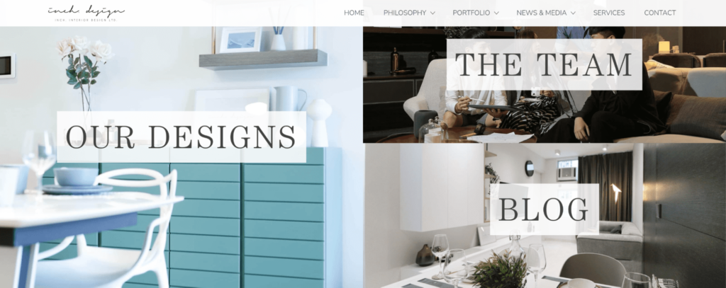 Inch. Interior Design Homepage