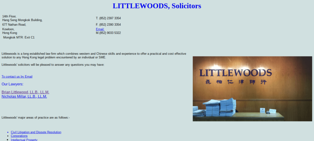 Littlewoods, Solicitors Homepage