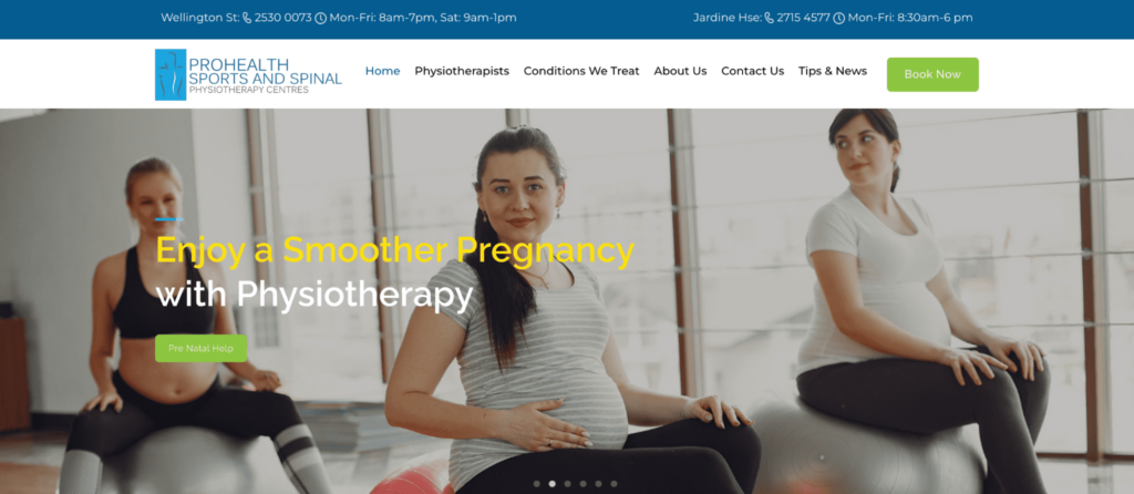 Prohealth Sports and Spinal Physiotherapy Centre Homepage