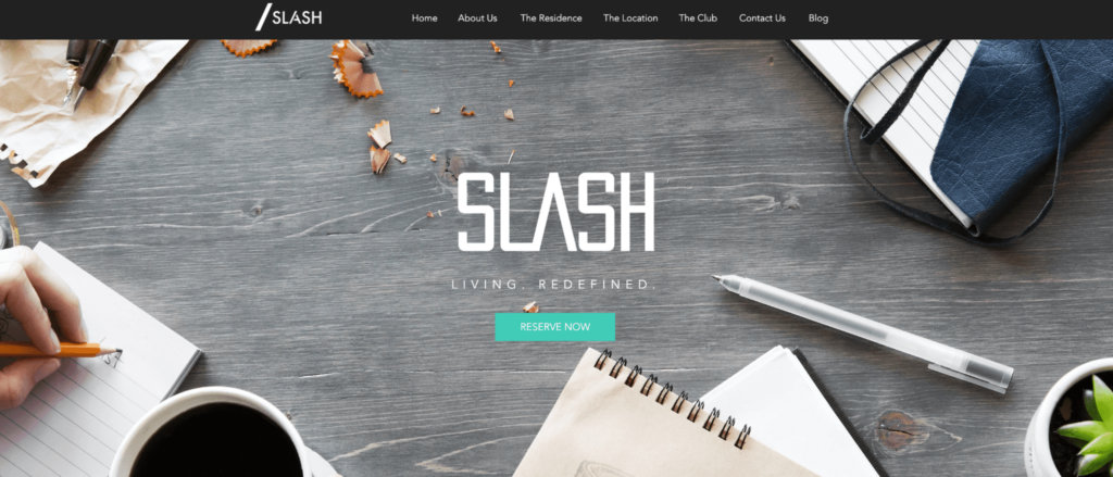 Slash Coliving Homepage