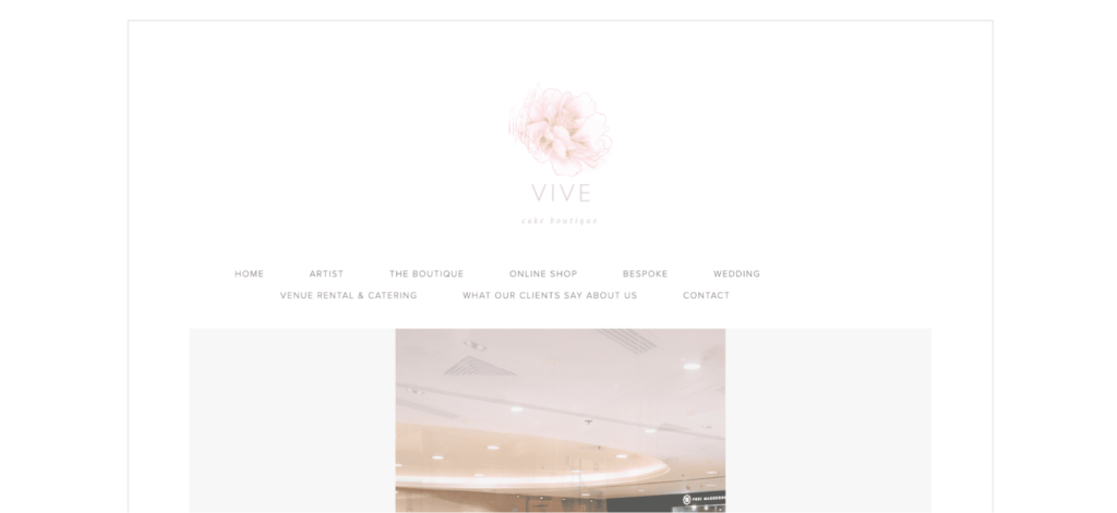 Vive Cake Boutique Homepage