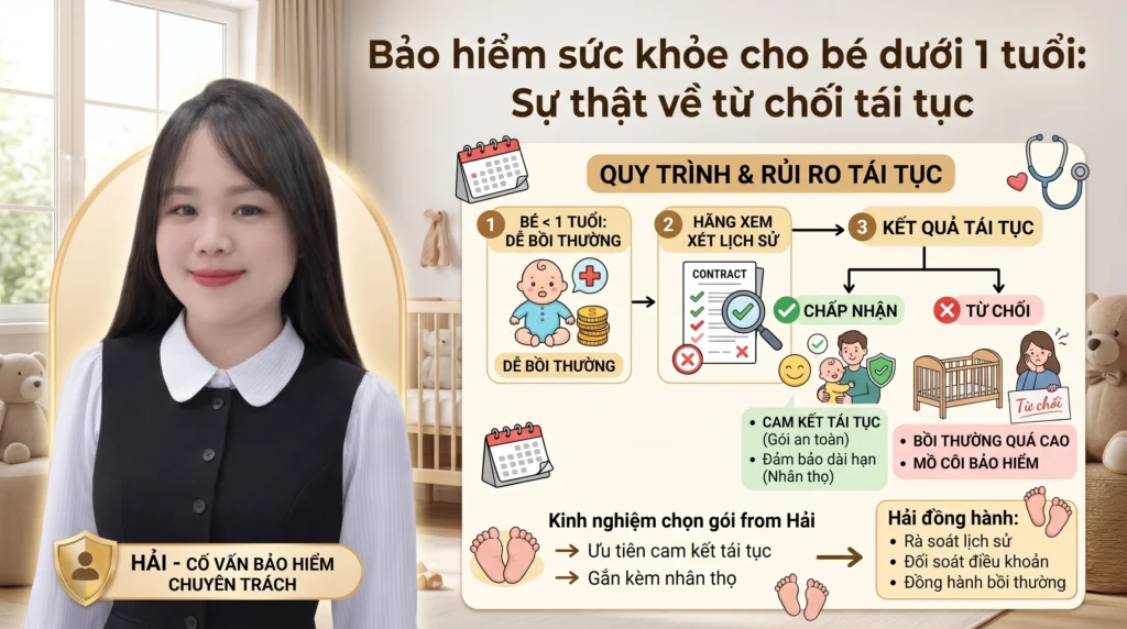 Bảo hiểm sức khỏe cho bé dưới 1 tuổi - Sự thật về từ chối tái tục