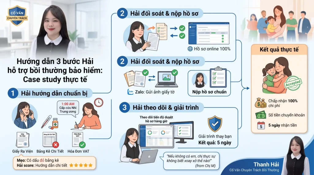 Hướng dẫn 3 bước Hải hỗ trợ bồi thường bảo hiểm