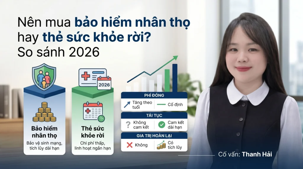 Nên mua bảo hiểm nhân thọ hay thẻ sức khỏe rời? So sánh 2026