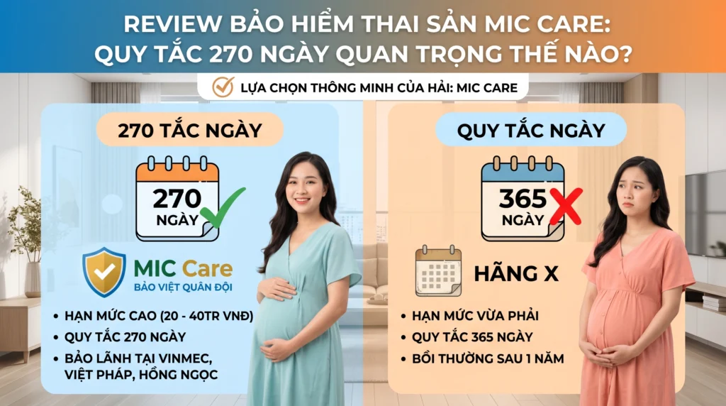 Review bảo hiểm thai sản MIC Care - Quy tắc 270 ngày quan trọng thế nào?